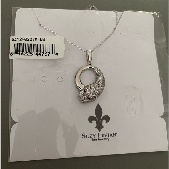 Suzy Levian Panther pave pendant necklace - Picture 2 of 5